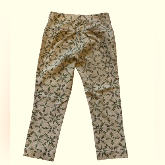 Anthropologie Cartonnier Charlie trouser pants size 4 fern print Tan Green - Picture 4 of 13